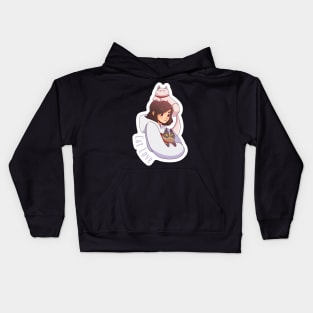 Cat Lady with Hoodie Kids Hoodie